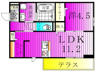 エミネンス 105号室 間取り
