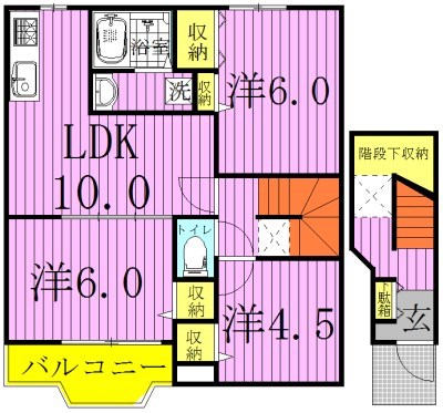 ランドスケープJⅠ 201号室 間取り