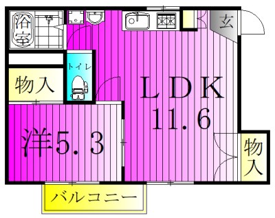 南柏パインヒル1号棟 103号室 間取り