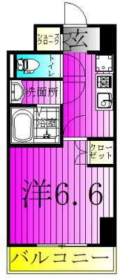 RAIL SIDE 803号室 間取り