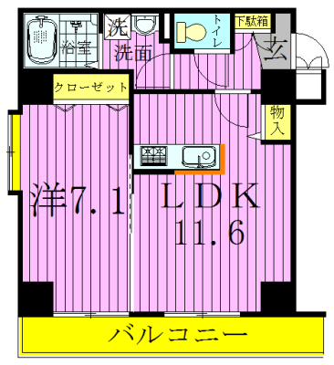 INSURANCE BLDG.Ⅵ 103号室 間取り