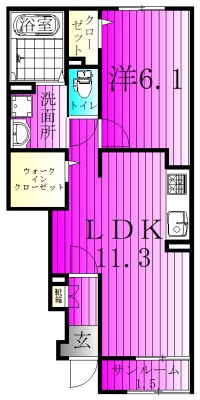 アルバスターⅢ 103号室 間取り