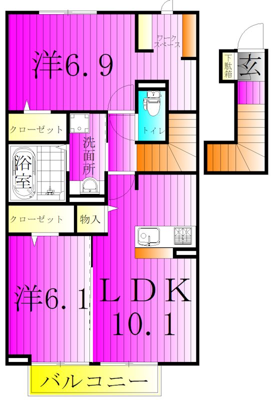 ジュモンターニュ 202号室 間取り