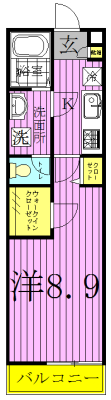 アムール右京 103号室 間取り