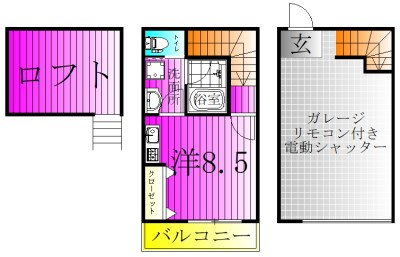 SKガレジオ六実Ⅱ C号室 間取り