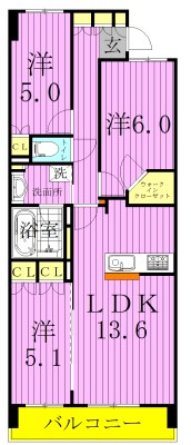 クリオ見沼代親水公園 間取り図
