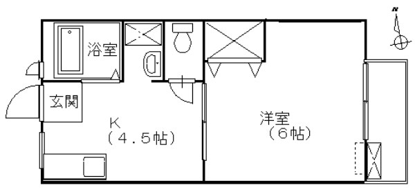 サンライズベル 101号室 間取り