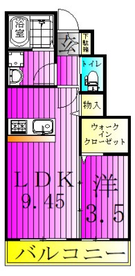 フェリーチェⅡ  102号室 間取り