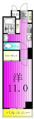 アンジュフローリア 801号室 間取り