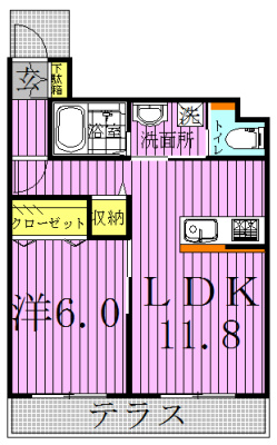 サンフォリアA 102号室 間取り