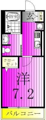 オリエンス 106号室 間取り