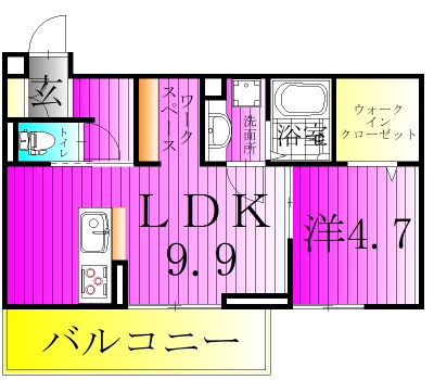 AXIS南流山  103号室 間取り