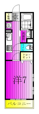 カーサ桜  102号室 間取り
