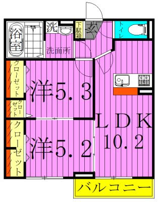 Ｍｉｗａｓｔａｇｅ２ 間取り