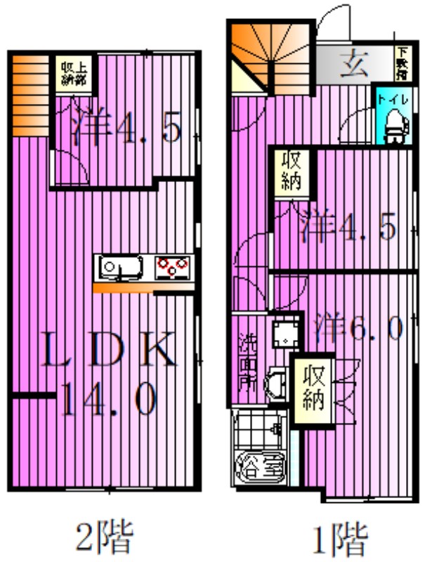 日ノ出町戸建 間取り図