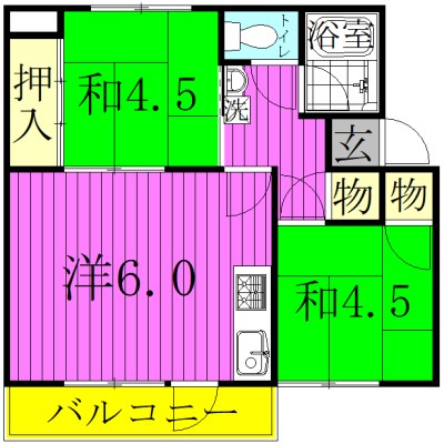 舎人吉岡ハイツ 間取り図