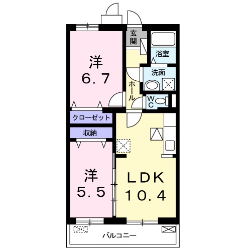 ノウム　スペース　ピルムⅡ 103号室 間取り