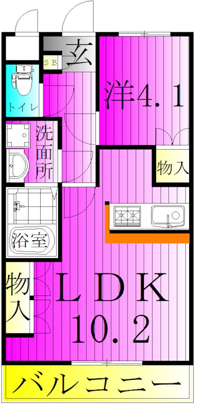 ヒルクレストＭ 103号室 間取り