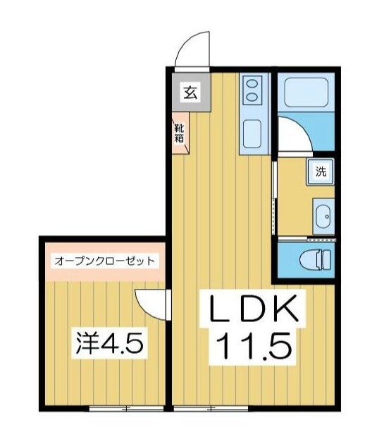 ラ・ファミーユ湖北　E1棟 104号室 間取り