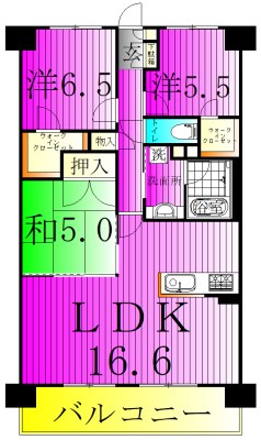 クレストフォルム柏サウスウイング 124号室 間取り