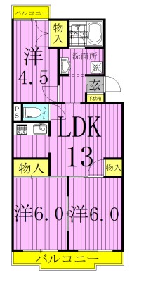 大津ケ丘ハイツ 105号室 間取り