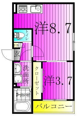 AJ南柏SouthⅢ 103号室 間取り
