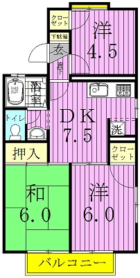 フラワーハイツ栗原A 間取り