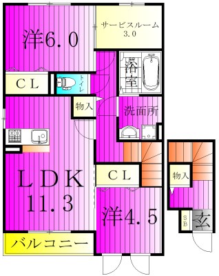 ルイナールＡ 201号室 間取り