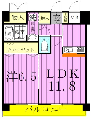プライム柏 101号室 間取り
