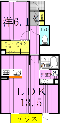 クレアⅢ 102号室 間取り