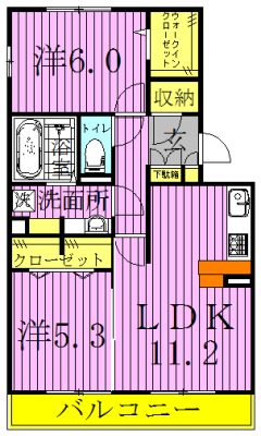 オ・ソレイユABIKO 303号室 間取り