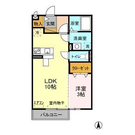 メゾンローレル Ⅰ 201号室 間取り