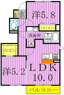 ラヴィール 101号室 間取り