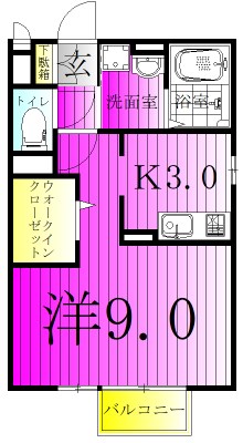 クロスクローバー 101号室 間取り