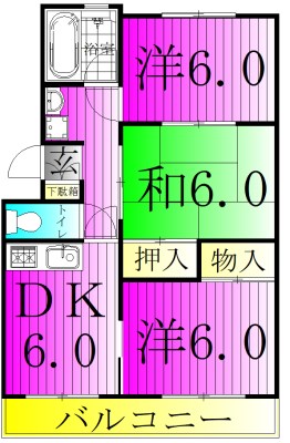 コーポラスオネスト 204号室 間取り