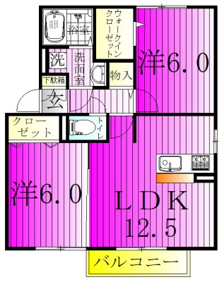 Ｋ－ウェルⅢ 101号室 間取り