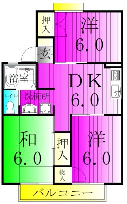 パールハイツ海老原28 103号室 間取り