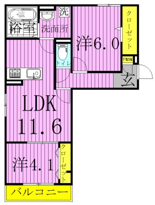 ラ ポルトⅡ 203号室 間取り