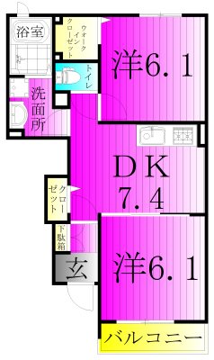 カーサ大井C 103号室 間取り