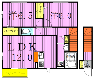 キャッスル冨士 205号室 間取り