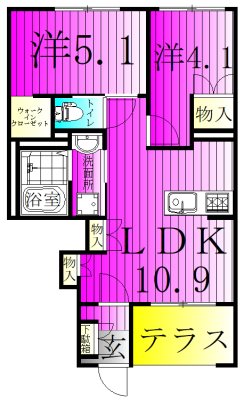 Luna CrescentⅡ～ルナ　クレセンテⅡ～ 103号室 間取り