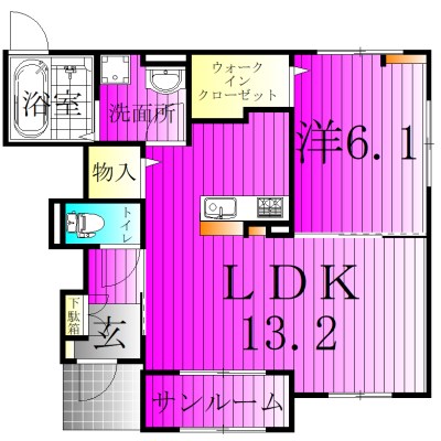 エレガンテ 103号室 間取り