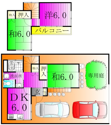 白山貸家 間取り