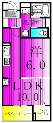 コントレイル 401号室 間取り