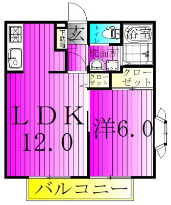 フロイディーハイツ 203号室 間取り