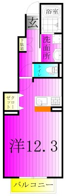 ロックガーデン森B 102号室 間取り