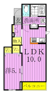 フォーリスト 103号室 間取り