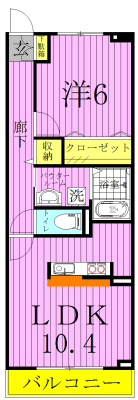ルピナスⅡ 303号室 間取り
