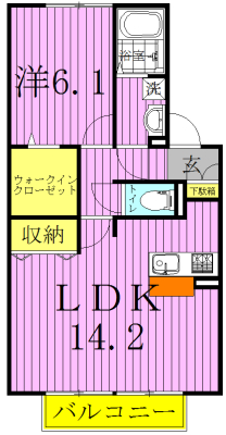 ボヌールおおたかの森Ⅱ 203号室 間取り