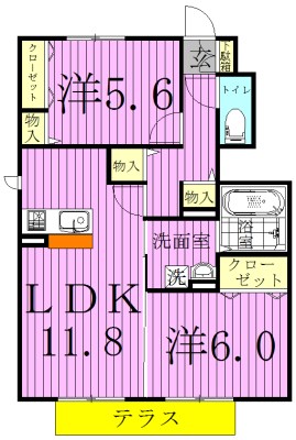 グリーンフォレストＨ 101号室 間取り